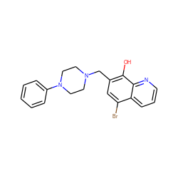 Oc1c(CN2CCN(c3ccccc3)CC2)cc(Br)c2cccnc12 ZINC000001707109