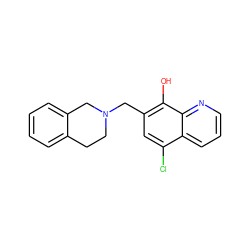 Oc1c(CN2CCc3ccccc3C2)cc(Cl)c2cccnc12 ZINC000019790442