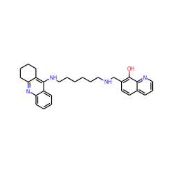 Oc1c(CNCCCCCCNc2c3c(nc4ccccc24)CCCC3)ccc2cccnc12 ZINC000053243885