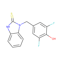 Oc1c(F)cc(Cn2c(=S)[nH]c3ccccc32)cc1F ZINC000027866190