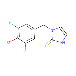 Oc1c(F)cc(Cn2cc[nH]c2=S)cc1F ZINC000013776334