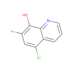 Oc1c(I)cc(Cl)c2cccnc12 ZINC000006409735