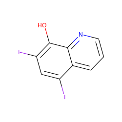 Oc1c(I)cc(I)c2cccnc12 ZINC000003830942