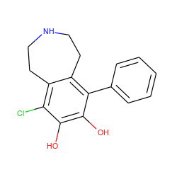 Oc1c(O)c(-c2ccccc2)c2c(c1Cl)CCNCC2 ZINC000029563285