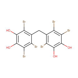 Oc1c(O)c(Br)c(Cc2c(Br)c(O)c(O)c(Br)c2Br)c(Br)c1Br ZINC000028707385