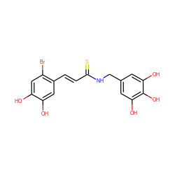 Oc1cc(Br)c(/C=C/C(=S)NCc2cc(O)c(O)c(O)c2)cc1O ZINC000068152836