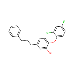 Oc1cc(CCCc2ccccc2)ccc1Oc1ccc(Cl)cc1Cl ZINC000016052305