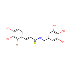 Oc1cc(CNC(=S)/C=C/c2ccc(O)c(O)c2Br)cc(O)c1O ZINC000068152830