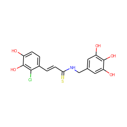 Oc1cc(CNC(=S)/C=C/c2ccc(O)c(O)c2Cl)cc(O)c1O ZINC000096172817