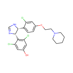 Oc1cc(Cl)c([C@@H]2N=CN[C@@H]2c2ccc(OCCN3CCCCC3)cc2Cl)c(Cl)c1 ZINC000013607940