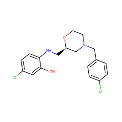 Oc1cc(Cl)ccc1NC[C@@H]1CN(Cc2ccc(Cl)cc2)CCO1 ZINC000013579707