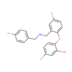Oc1cc(Cl)ccc1Oc1ccc(Cl)cc1CNCc1ccc(Cl)cc1 ZINC000036286621