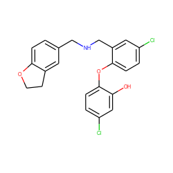 Oc1cc(Cl)ccc1Oc1ccc(Cl)cc1CNCc1ccc2c(c1)CCO2 ZINC000036286629