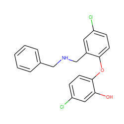 Oc1cc(Cl)ccc1Oc1ccc(Cl)cc1CNCc1ccccc1 ZINC000036286613