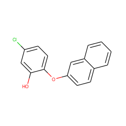 Oc1cc(Cl)ccc1Oc1ccc2ccccc2c1 ZINC000095601211