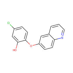 Oc1cc(Cl)ccc1Oc1ccc2ncccc2c1 ZINC000095601773