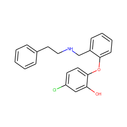 Oc1cc(Cl)ccc1Oc1ccccc1CNCCc1ccccc1 ZINC000036286626