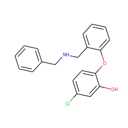 Oc1cc(Cl)ccc1Oc1ccccc1CNCc1ccccc1 ZINC000036286624