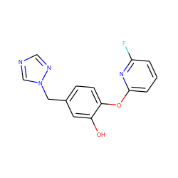 Oc1cc(Cn2cncn2)ccc1Oc1cccc(F)n1 ZINC000095571797