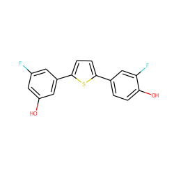 Oc1cc(F)cc(-c2ccc(-c3ccc(O)c(F)c3)s2)c1 ZINC000045285189
