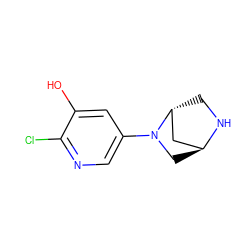 Oc1cc(N2C[C@H]3C[C@H]2CN3)cnc1Cl ZINC000253658883