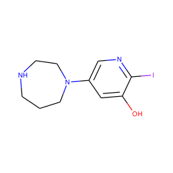 Oc1cc(N2CCCNCC2)cnc1I ZINC000013703924