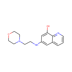 Oc1cc(NCCN2CCOCC2)cc2cccnc12 ZINC000036380968