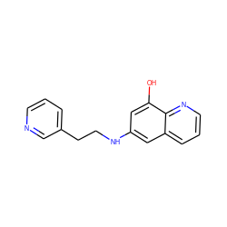 Oc1cc(NCCc2cccnc2)cc2cccnc12 ZINC000036380965