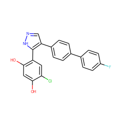 Oc1cc(O)c(-c2[nH]ncc2-c2ccc(-c3ccc(F)cc3)cc2)cc1Cl ZINC000028462997