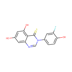 Oc1cc(O)c2c(=S)n(-c3ccc(O)c(F)c3)cnc2c1 ZINC000013685491