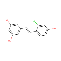 Oc1cc(O)cc(/C=C/c2ccc(O)cc2Cl)c1 ZINC001772641155