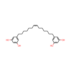 Oc1cc(O)cc(CCCCCC/C=C\CCCCCCc2cc(O)cc(O)c2)c1 ZINC000014773841