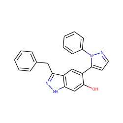 Oc1cc2[nH]nc(Cc3ccccc3)c2cc1-c1ccnn1-c1ccccc1 ZINC001772608456