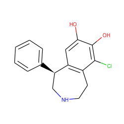 Oc1cc2c(c(Cl)c1O)CCNC[C@H]2c1ccccc1 ZINC000000005579