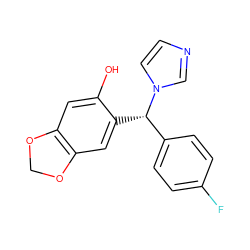 Oc1cc2c(cc1[C@@H](c1ccc(F)cc1)n1ccnc1)OCO2 ZINC000005479094