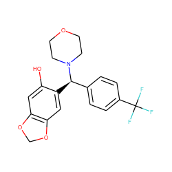 Oc1cc2c(cc1[C@H](c1ccc(C(F)(F)F)cc1)N1CCOCC1)OCO2 ZINC000019358635