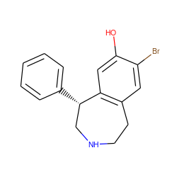 Oc1cc2c(cc1Br)CCNC[C@@H]2c1ccccc1 ZINC000013447432