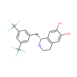 Oc1cc2c(cc1O)[C@@H](Cc1cc(C(F)(F)F)cc(C(F)(F)F)c1)NCC2 ZINC000011422320