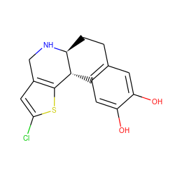 Oc1cc2c(cc1O)[C@@H]1c3sc(Cl)cc3CN[C@H]1CC2 ZINC000013762016