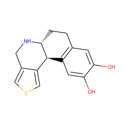 Oc1cc2c(cc1O)[C@H]1c3cscc3CN[C@@H]1CC2 ZINC000013762042