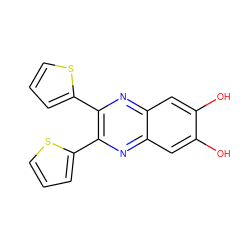 Oc1cc2nc(-c3cccs3)c(-c3cccs3)nc2cc1O ZINC000028472545