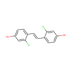 Oc1ccc(/C=C/c2ccc(O)cc2Cl)c(Cl)c1 ZINC001772639551