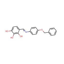 Oc1ccc(/C=N/c2ccc(OCc3ccccc3)cc2)c(O)c1O ZINC000022726601