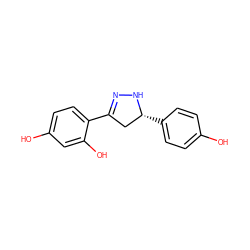 Oc1ccc([C@@H]2CC(c3ccc(O)cc3O)=NN2)cc1 ZINC000095589706