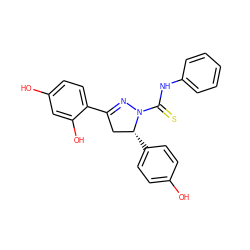 Oc1ccc([C@@H]2CC(c3ccc(O)cc3O)=NN2C(=S)Nc2ccccc2)cc1 ZINC000029044417