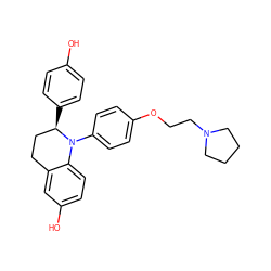 Oc1ccc([C@@H]2CCc3cc(O)ccc3N2c2ccc(OCCN3CCCC3)cc2)cc1 ZINC000013490111