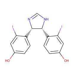 Oc1ccc([C@@H]2N=CN[C@@H]2c2ccc(O)cc2I)c(I)c1 ZINC000013475119