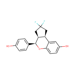 Oc1ccc([C@@H]2Oc3ccc(O)cc3[C@@H]3CC(F)(F)C[C@@H]32)cc1 ZINC000014972438