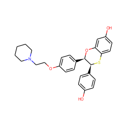 Oc1ccc([C@@H]2Sc3ccc(O)cc3O[C@@H]2c2ccc(OCCN3CCCCC3)cc2)cc1 ZINC000003973828