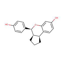 Oc1ccc([C@H]2Oc3cc(O)ccc3[C@H]3CCC[C@H]32)cc1 ZINC000028821982